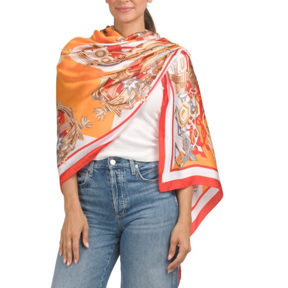 JESSICA MCCLINTOCK Red Mixed Status Shawl - Picture 1 of 2